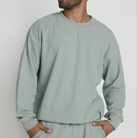 NWT Comfrt Waffle Long Sleeve Lounge Top - Picture 3 of 6